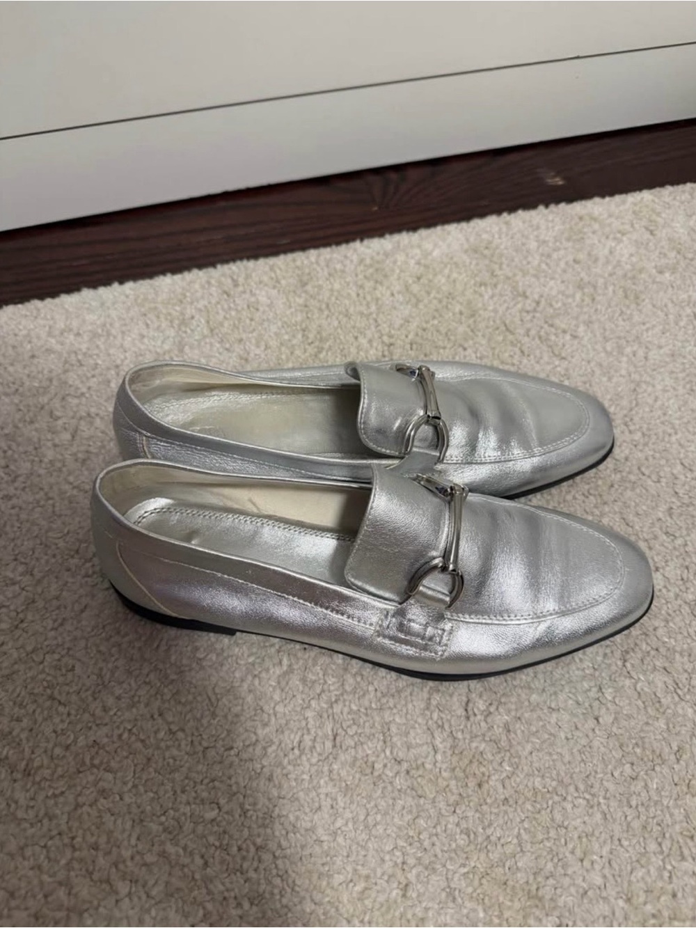 Silver Women’s Zara Leather Bit Loafers